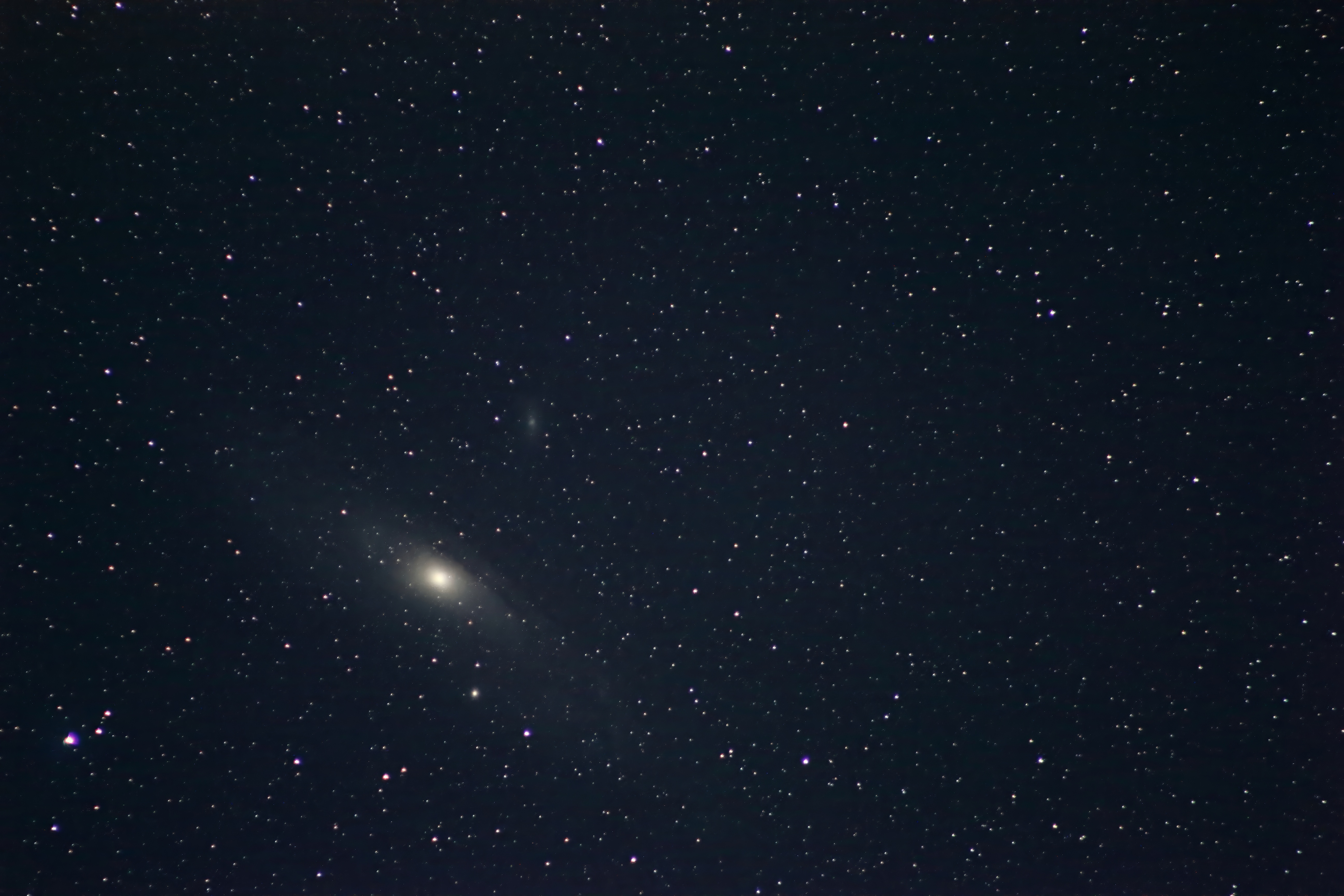 Andromeda with M110 and M32 galaxies above Hermon, ME  Sep 14, 2023 - Jeff Cunningham