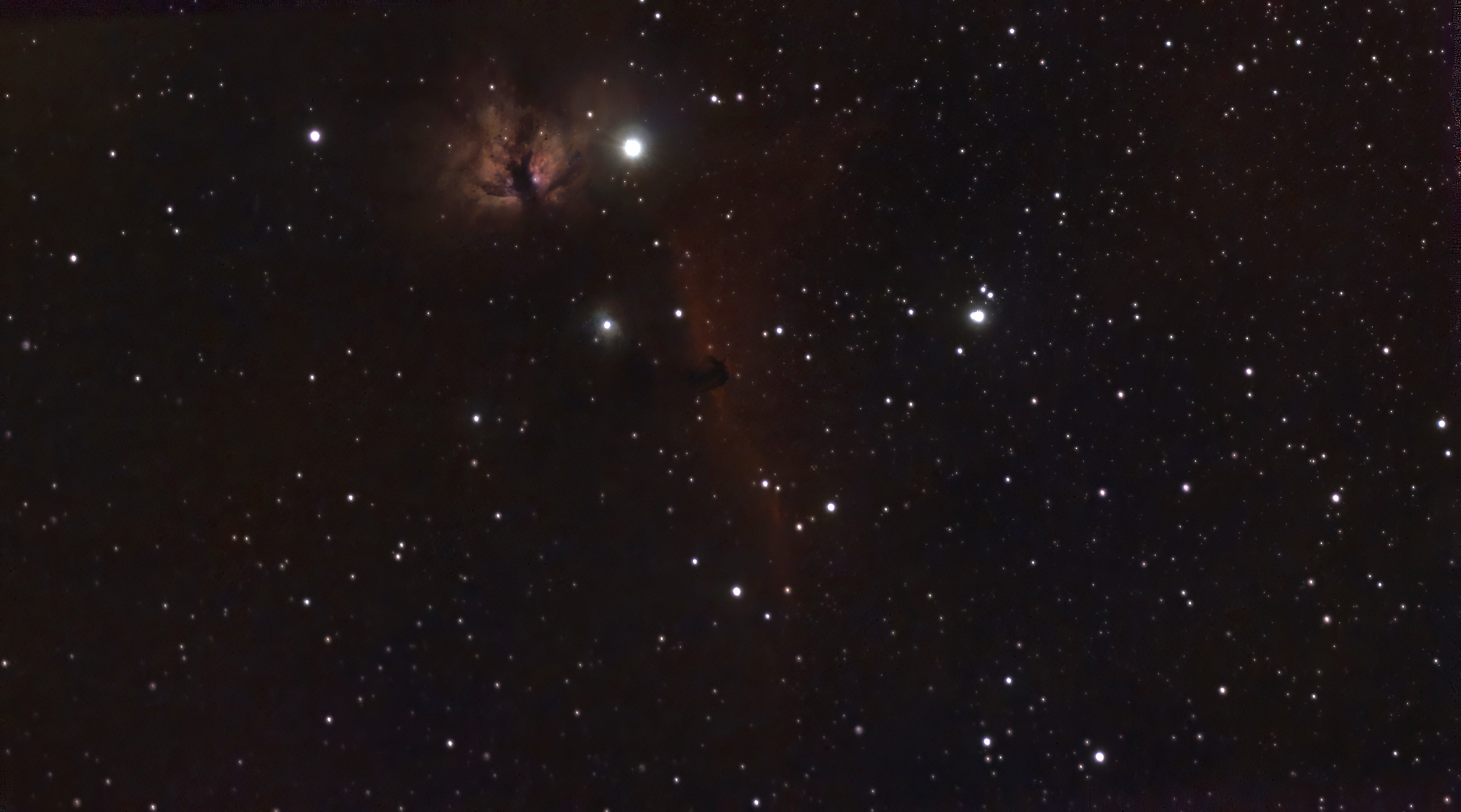 Flame & Horsehead nebula IC434 above Hermon, ME  Feb 4, 2024 - Jeff Cunningham